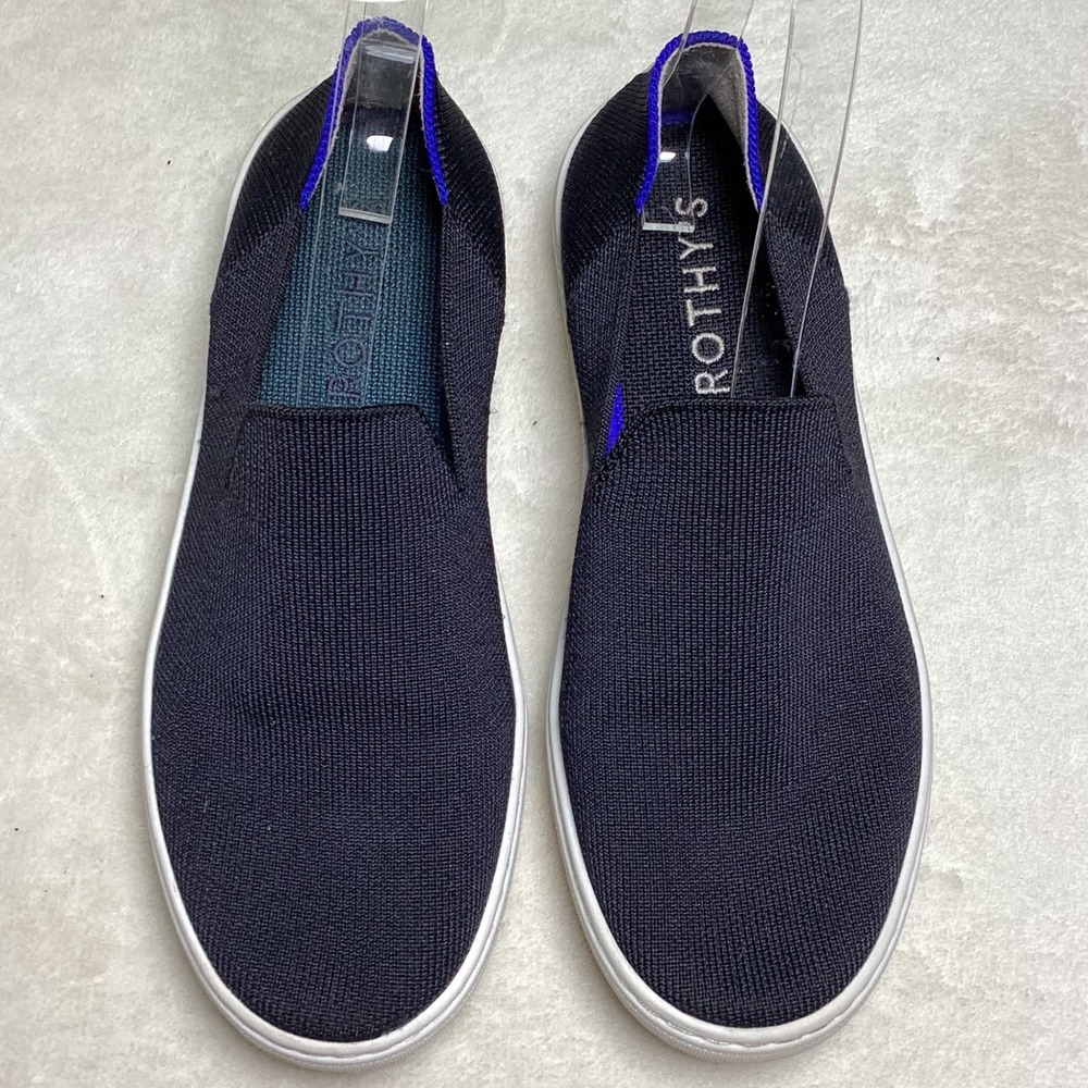 Rothy's The Sneaker Black Solid Slip On Knit Flat Shoes Women 7.5 PM-006